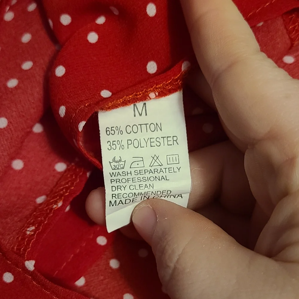 Shein Polka Dot Tie Around Overlay Top Red And White